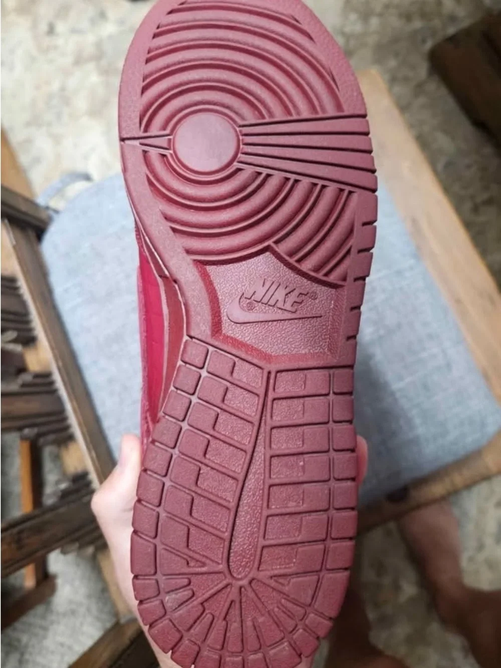 Nike Women’s Burgundy Croc-Embossed Low-Top Sneakers